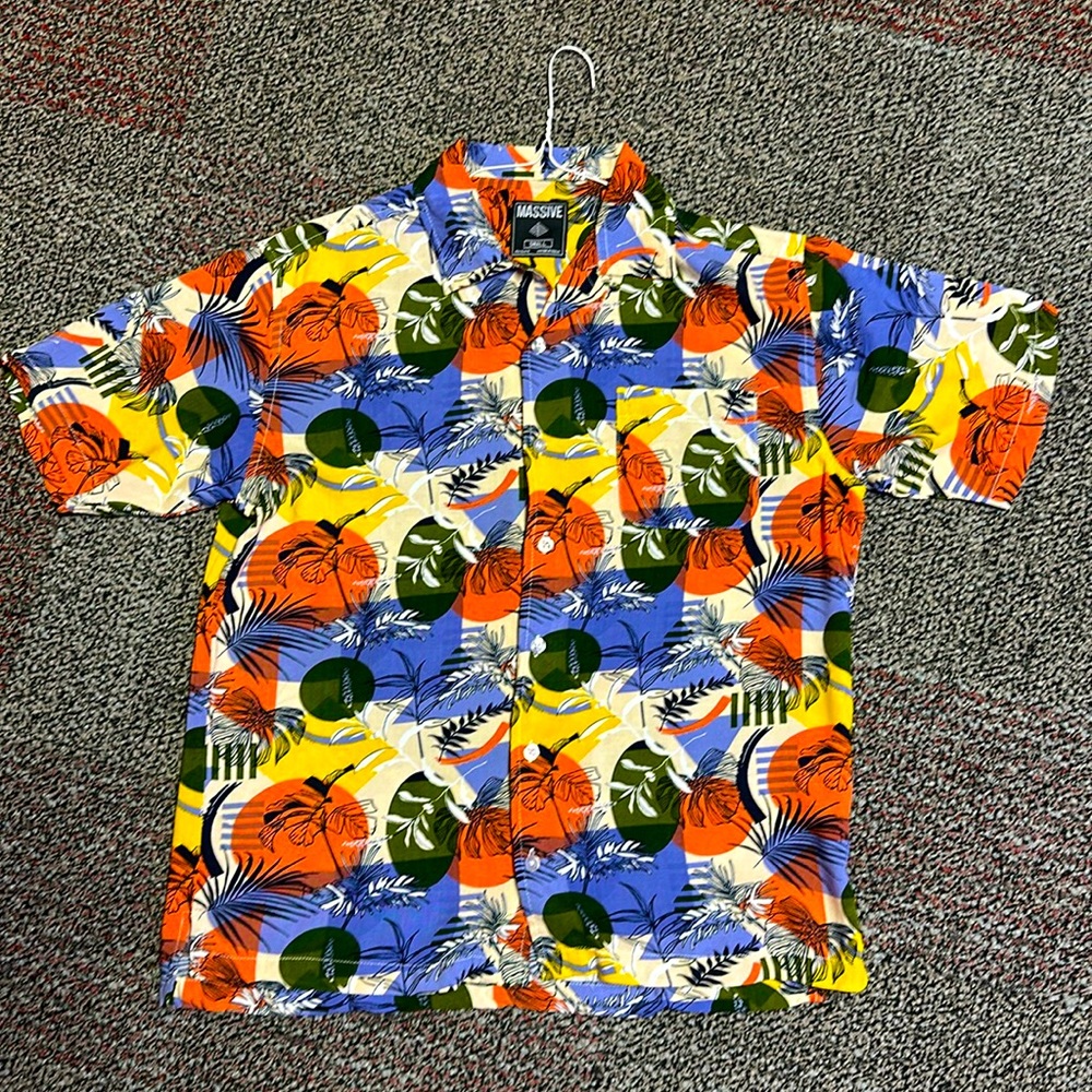 Small tropical pattern button down
